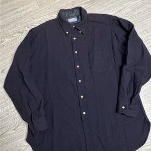 Vintage 90s Pendleton Shirt Mens Sz XL Navy Virgin Wool Button Up Made In USA